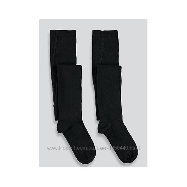 Набор хлопковых колготок Matalan Размер 12-13 лет рост 152-158 см черные 2