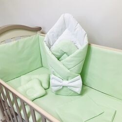 Конверт на виписку ковдра Салатова зимова бязь Penetka 90x90 см