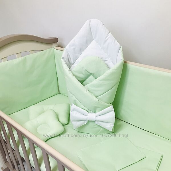 Конверт на виписку ковдра Салатова зимова бязь Penetka 90x90 см