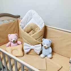 Конверт на виписку ковдра Золотиста зимова бязь Penetka 90x90 см