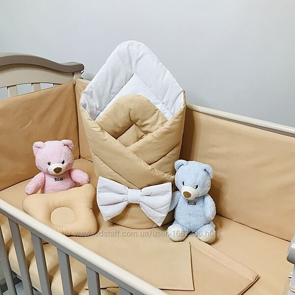 Конверт на виписку ковдра Золотиста зимова бязь Penetka 90x90 см