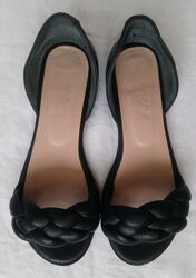 Туфлі р.36 чорні натуральна шкіра відкритий носок