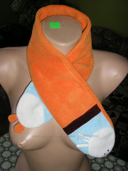 Флисовый шарф лисичка подарок перчатки