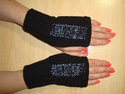 Стильные короткие митенки перчатки без пальцев - новый сезон 