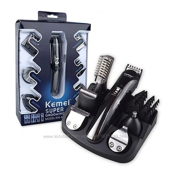 Машинка для стрижки волос Kemei KM-600, триммер для бороды усов 11 В 1 