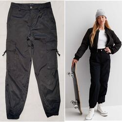 Штаны карго джоггеры сатин атлас брюки накладные карманы new look