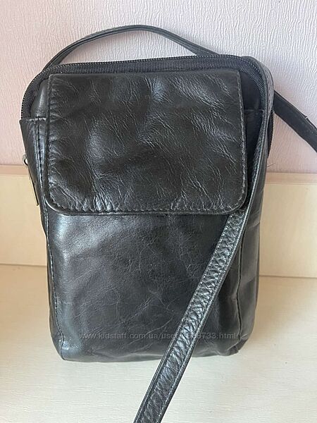 Чоловіча шкіряна сумка через плече. Барсетка