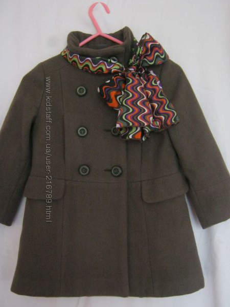 Классическое пальто  ТМ  ZARA на маленькую модницу 4-5 лет