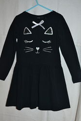Модное платье Черная кошечка на 5-6 лет