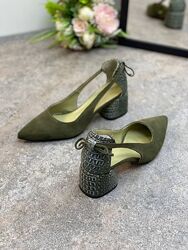 Новинки. Туфли средний каблук - кожаная обувь от производителя