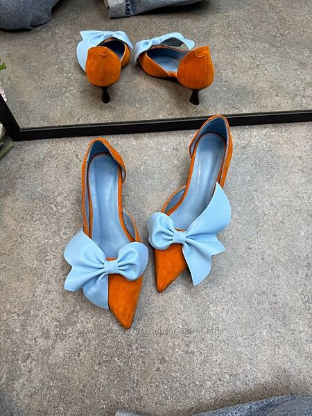 Шикарні туфлі з натуральної шкіри на підборах 4 см.