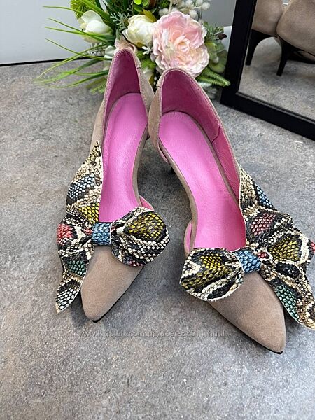 Шикарні шкіряні туфлі на підборах 6 см. - від виробника