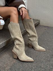 Неймовірні шкіряні чоботи-козаки - демі 36,37,38,39,40