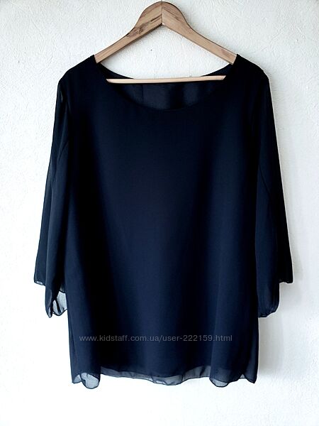 Новая шифоновая удлиненная  блуза на подкладке 4 xl 