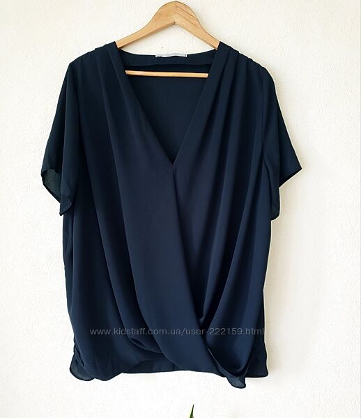 Удлинённая черная блуза оверсайз George 20 uk 3xl