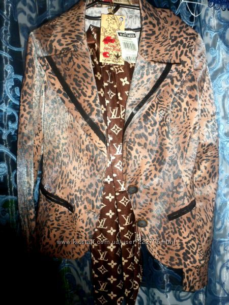 Тигровый леопардовый женский пиджак размер с-м новый