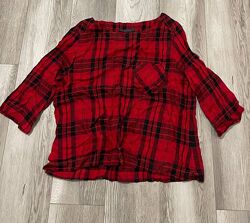 Блуза / футболка M&S красная в клетку
