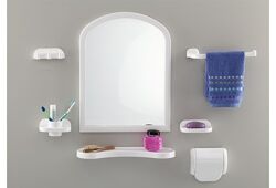 Дзеркало з аксесуарами у ванну 