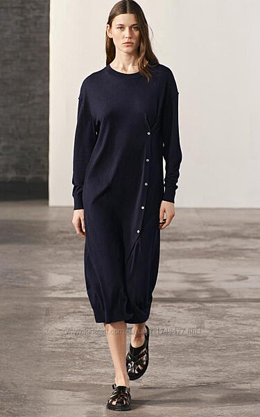 Тонке трикотажне плаття з вмістом вовни zara s, m
