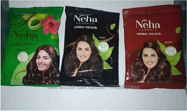 Хна индийская натуральная для волос Neha Henna Natural, разные цвета.