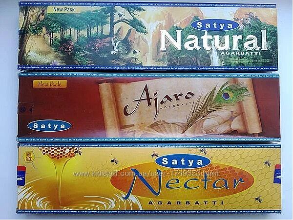  Индийские натуральные Благовония Satya - Ajaro, Nectar, Natural. 45 грамм