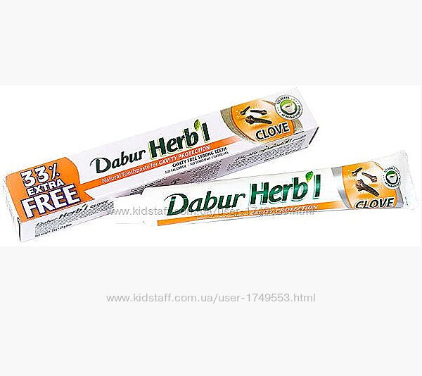 Зубная паста Dabur Гвоздика, Dabur Herb&rsquol Clove Natural Toothpaste.