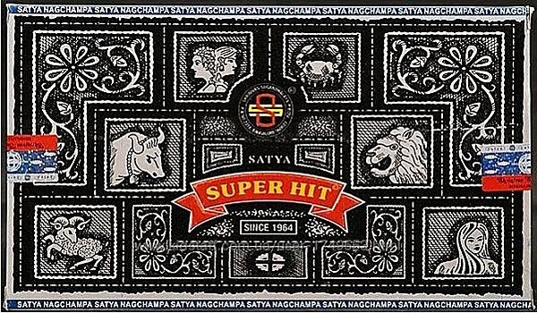 Благовония, ароматические палочки  Супер Хит Сатья Super Hit Satya, 100 г
