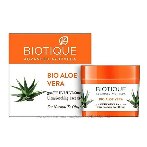 Крем солнцезащитный SPF30 Биотик Био Алое Вера Алоэ Вера, Biotique Bio Aloe
