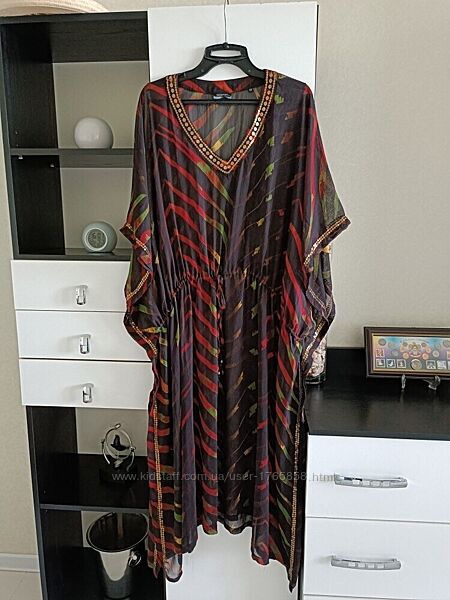 Длинная шикарная пляжная туника One Size р-46-60