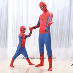 Костюм Spider man Человек паук. Красный и чёрный. Все размеры
