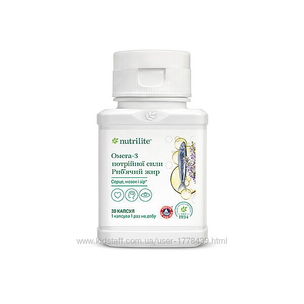 Nutrilite Омега-3 потрійної сили, арт 126132, 30капсул, У25,