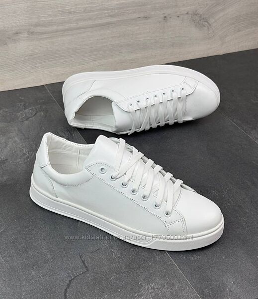 Чоловічі шкіряні кеди 6/11 білий