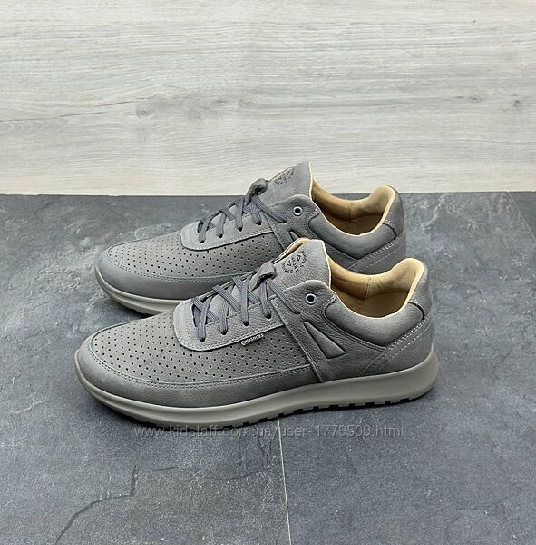 Чоловічі шкіряні кросівки з перфорацією 209п сірий