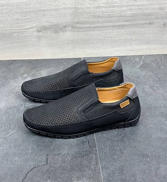 Чоловічі шкіряні мокасини 2402 чор