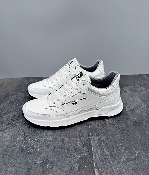 Чоловічі шкіряні кросівки 02-14/10 білий