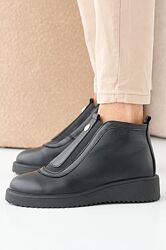 Жіночі черевики шкіряні зимові чорні Emirro 5128 Олівія