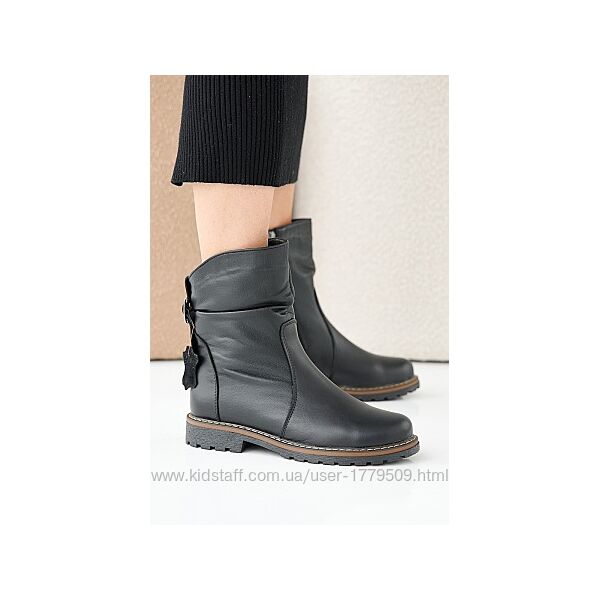 Жіночі черевики шкіряні зимові чорні Emirro 1650 Венера