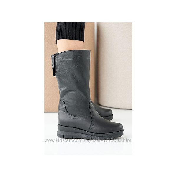 Жіночі черевики шкіряні зимові чорні Emirro 436 Фортуна