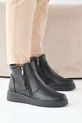 Жіночі черевики шкіряні зимові чорні Emirro 1580 Касандра