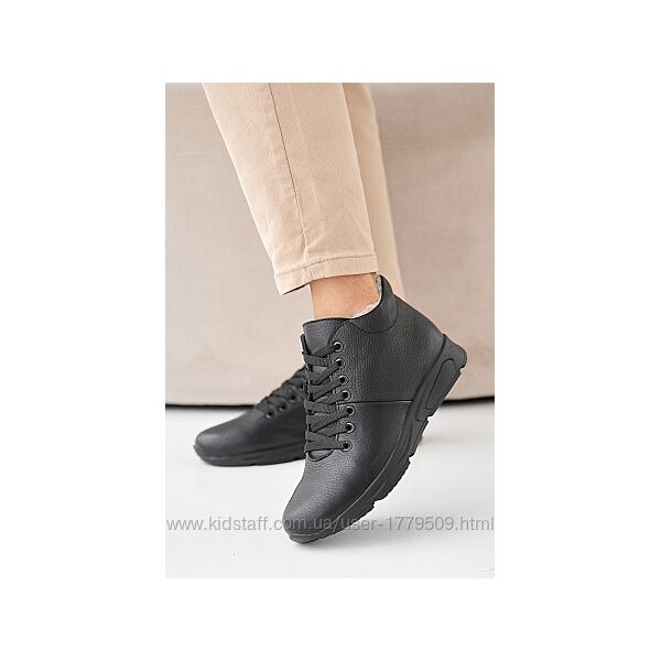 Жіночі кросівки шкіряні зимові чорні Milord Olimp