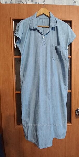 Джинсовое голубое платье