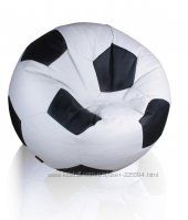 Кресло мешок Мяч 80 см бело-черный. Бесплатная доставка.