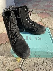 Ботинки зимние на меху 37 размера на широкую ногу