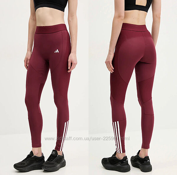 Легінси для тренувань adidas Performance Hyperglam колір бордовий з принтом