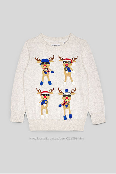 Рождественский свитер с танцующими оленями c&a германия р.110,
