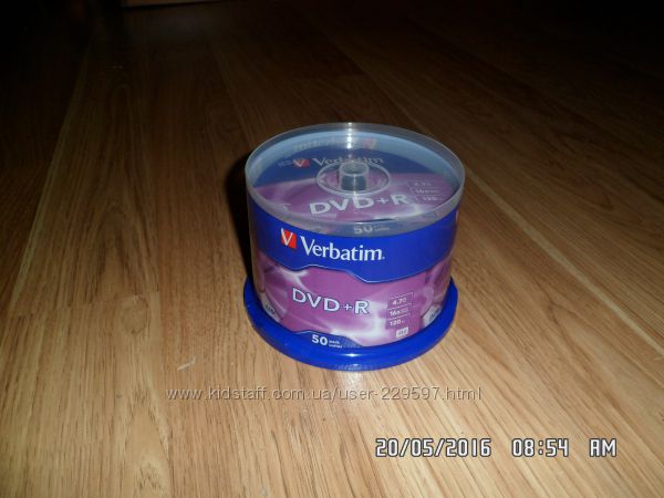 Диски болванки VERBATIM DVD R 4, 7Gb 16x упак 50 шт