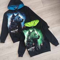 Кофта олімпійка на блискавці принт світиться Grace преміум 152-164