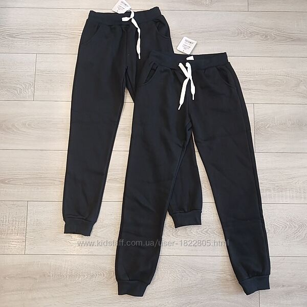 Штани утеплені спортивні дитячі базові 134-164 Glo-story чорні байка