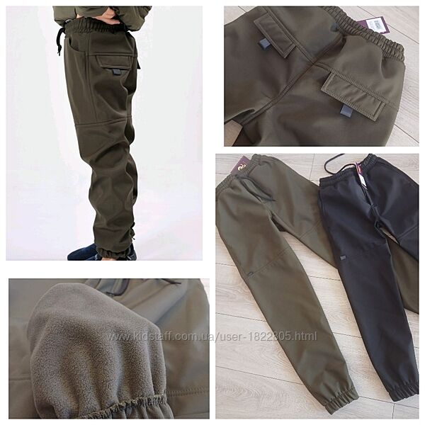 Дитячі штани теплі джогери софтшелл на флісі 128-170 Детские теплые штаны