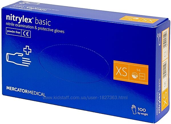 Рукавички нітрилові нітрилекс NITRYLEX basic уп. /100 шт. nitrilex базик XS